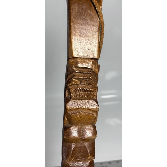 Vintage Large Carved Monkey Pod Wood Spoon Tiki Wall Hanging Decor 28" - Picture 5 of 12